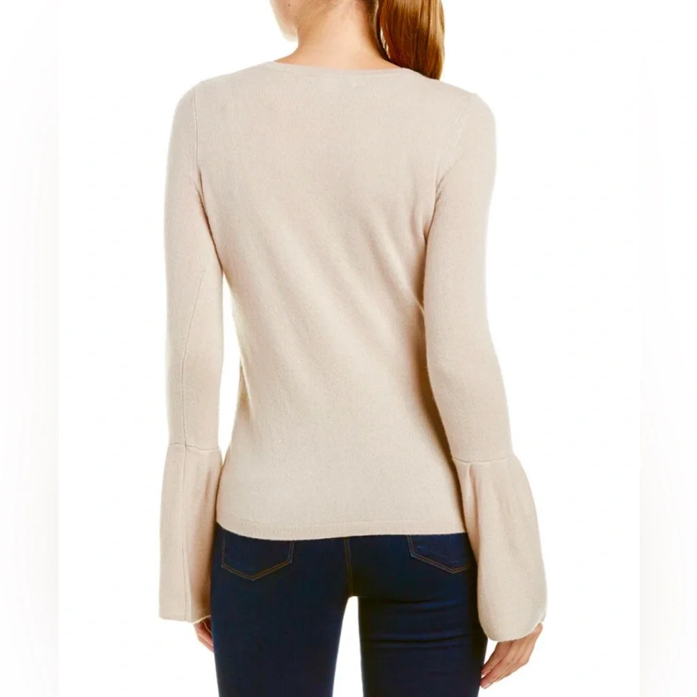 NWT  Christopher Fischer V-Neck Bell Sleeve 100% Cashmere Sweater Size S/P‎